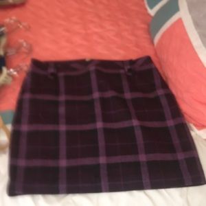 Loft purple plaid skirt size 10.